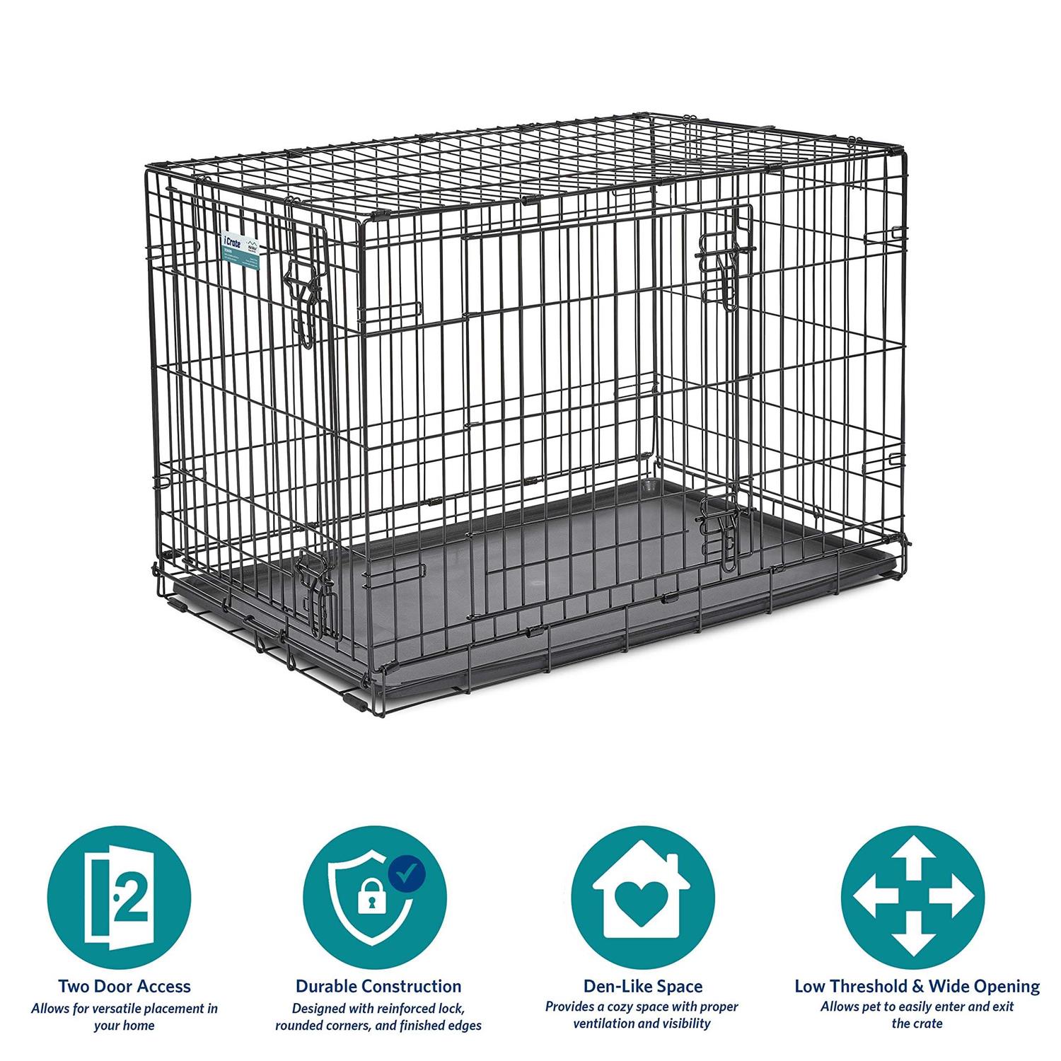MidWest iCrate Double Door Fold Carry Dog Crate - Pet Supplies online store
