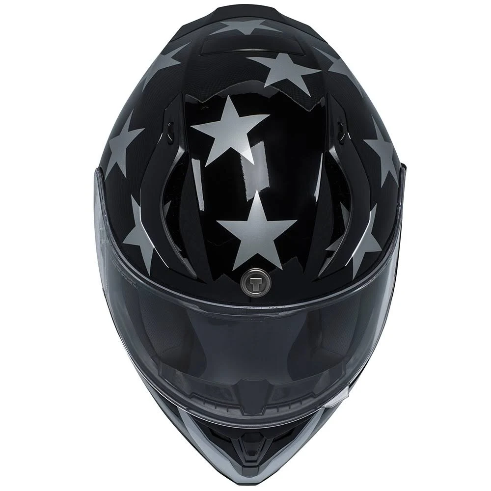 Torc T15B Bluetooth Integrated Full Face Motorcycle Helmet with Graphic (Gloss Black Captain Shadow,Medium)
