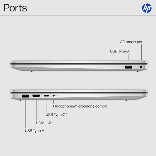 HP 17.3 inch Laptop, HD+ Display, AMD Ryzen 5 7520U, 16 GB RAM, 512 GB SSD, AMD Radeon Graphics, Windows 11 Home, Natural Silver, 17-cp2199nr