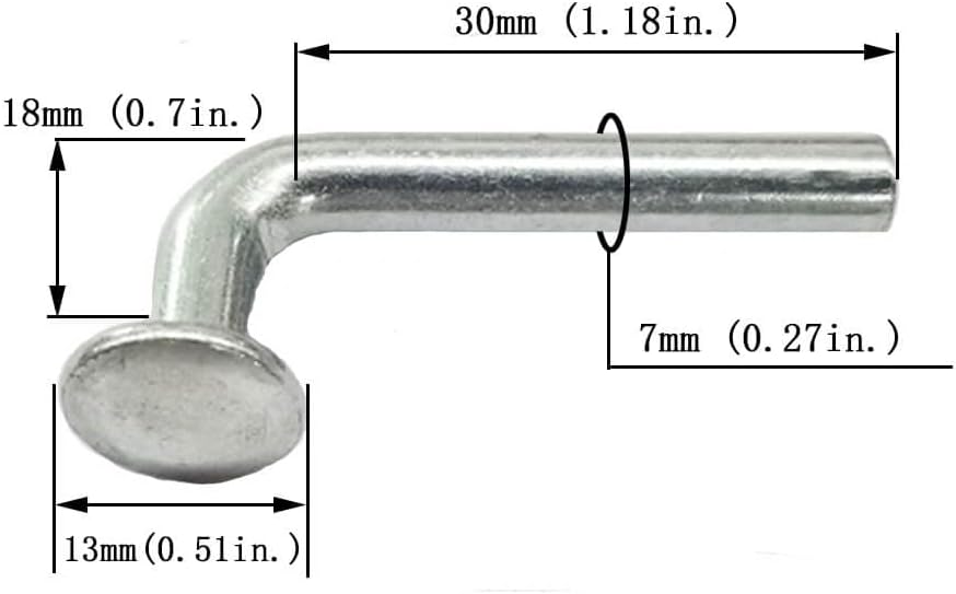 Universal Pallet Rack Drop Pin，J Bolt Safety Clip - Beam Locker for Disengagement Safety of Warehouse, Home or DIY Shelving Unit 13mm Round Head