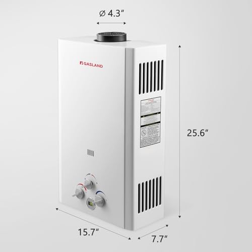 GASLAND BE158 Propane Tankless Water Heater 6L, Outdoor Portable Hot Water Heater, Overheating Protection, Easy to Install