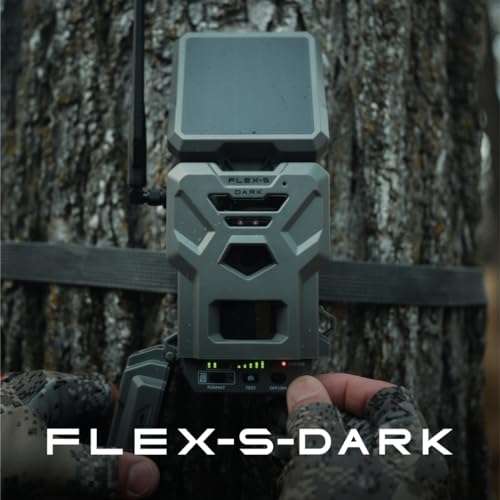 SPYPOINT Flex-S-Dark Solar Cellular Trail Camera – Built-in Solar Panel, 40MP Photos, 1080p Videos + Sound, No-Glow Game Camera, Night Vision