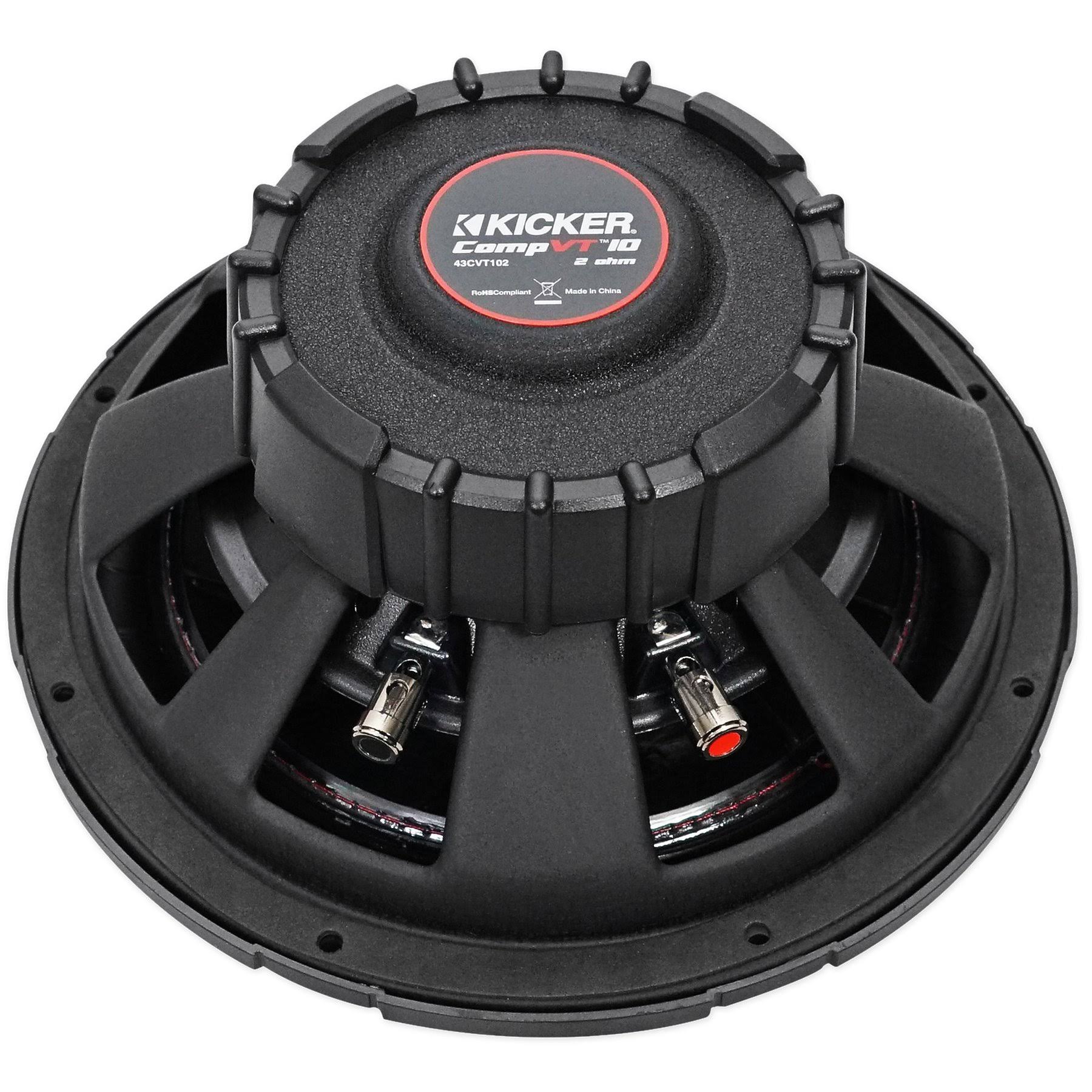Kicker 43CVT102 10 inch CompVT 2 Ohm Subwoofer