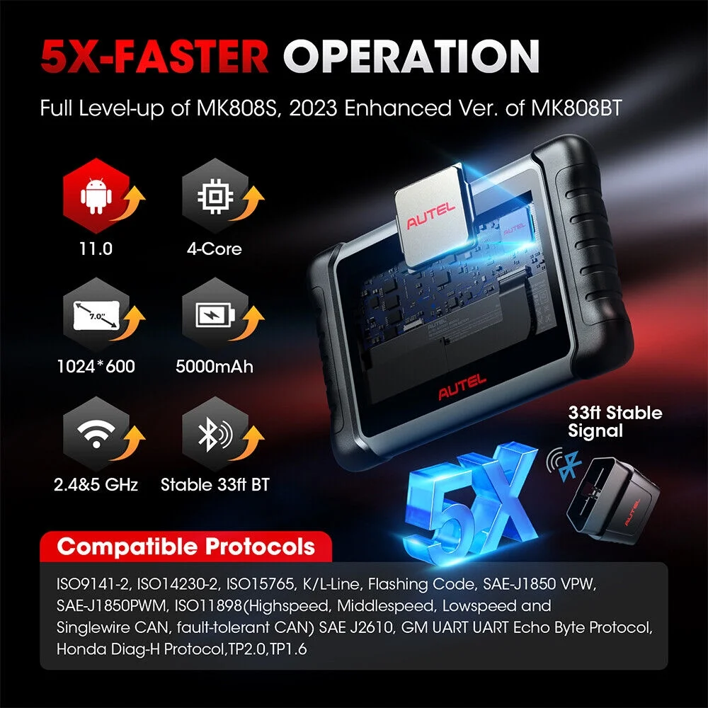 Autel MaxiCOM MK808K-BT Bidirectional Car Diagnostic Scanner Same as MK808BT PRO
