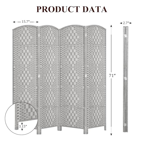 Room Divider, Room Dividers and Folding Privacy Screens, 16in Privacy Screen, 6 Panel Temporary Wall Partitions, 6ft Space Separation Panel Screen