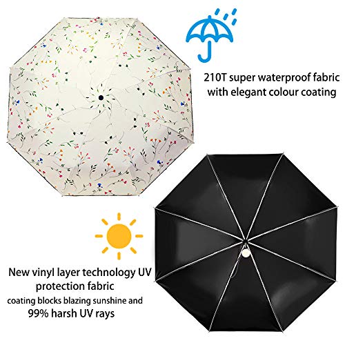 DBA FDJASGY UV Sun Umbrella Compact Folding Travel Umbrella Auto Open and Close for Windproof