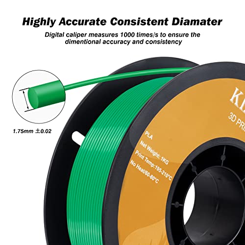 Kingroon PLA 3D Printer Filament, 12Rolls, Dimensional Accuracy +/- 0.03 mm, 12kg Spool(26.4lbs)