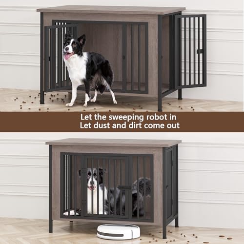 EasyCom 39.96" XL Wooden Large Dog Crate Furniture for Medium and Large Breed