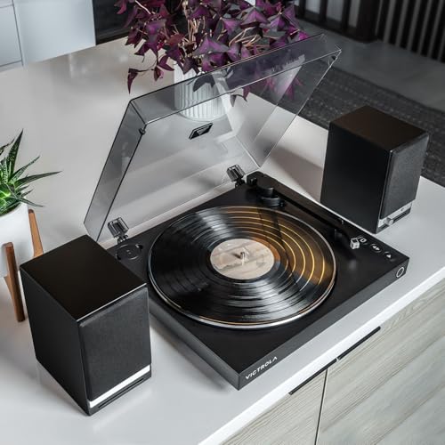 Victrola Automatic &ndash; Fully Automatic Bluetooth Turntable &ndash; Audio Technica ATN3600L Cartridge, 2-Speed Vinyl Record Player