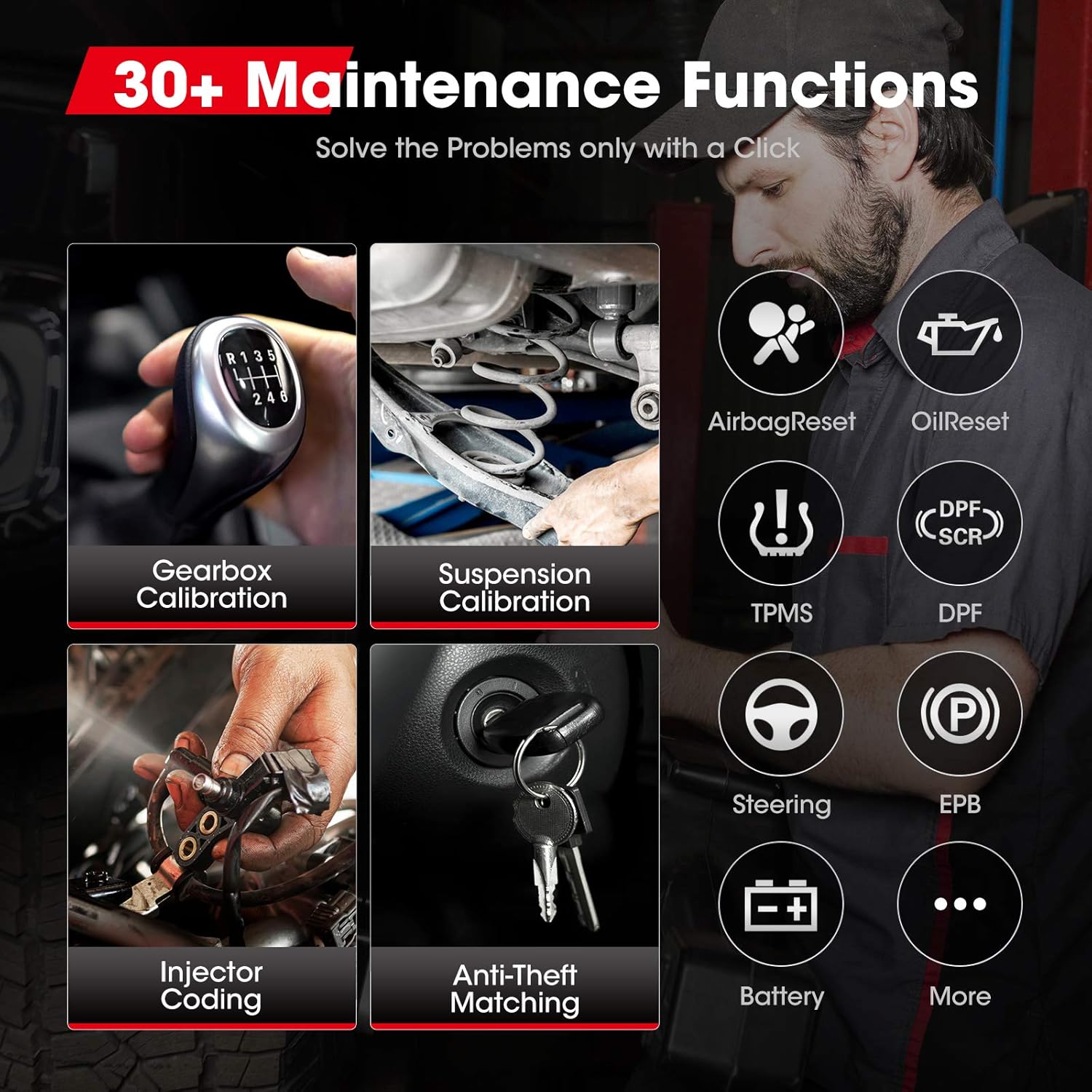 Autel MaxiPRO MP808TS Diagnostic Scanner: 2022 Auto Scan Tool for All Cars with 30+ Special Service, Comprehensive TPMS Solutions
