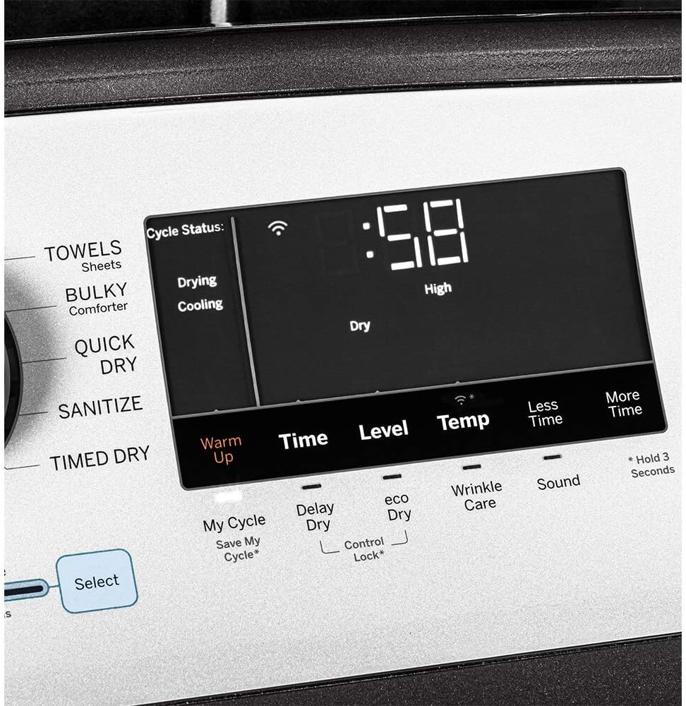 GE GTD72EBPNDG 27" Energy Star Front Load Electric Dryer with 7.4 cu. ft. Capacity Aluminized Alloy Drum and Glass Door in Diamond Gray