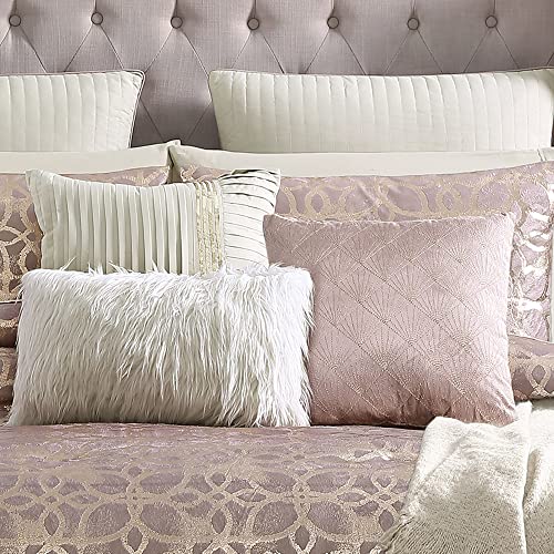 Riverbrook Home 100% Polyester Comforter Set, Queen, Hillcrest - Ivory/Gold, 9 Piece Set