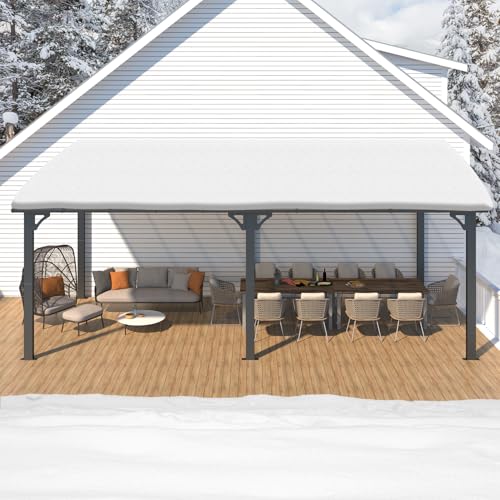 AECOJOY 10&rsquo; x 10&rsquo; Gazebo, Wall Mounted Gazebos Pergola on Clearance, Outdoor Patio Lean to Gazebo Awnings for Deck, Porch
