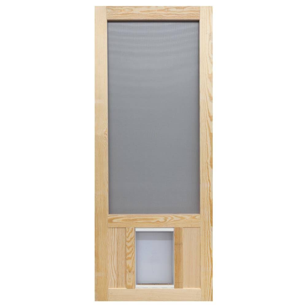 Screen Tight Chesapeake 32-in x 80-in Wood Fiberglass Frame Hinged Pet Door Screen Door | WCPK32XL