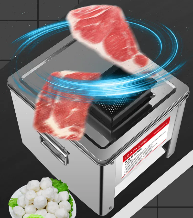 TOPCHANCES Upgraded Meat Cutter Machine, Commercial 2.5mm Electric Meat Slicer Shredded Cutting Machine, Stainless Steel 330lb/h