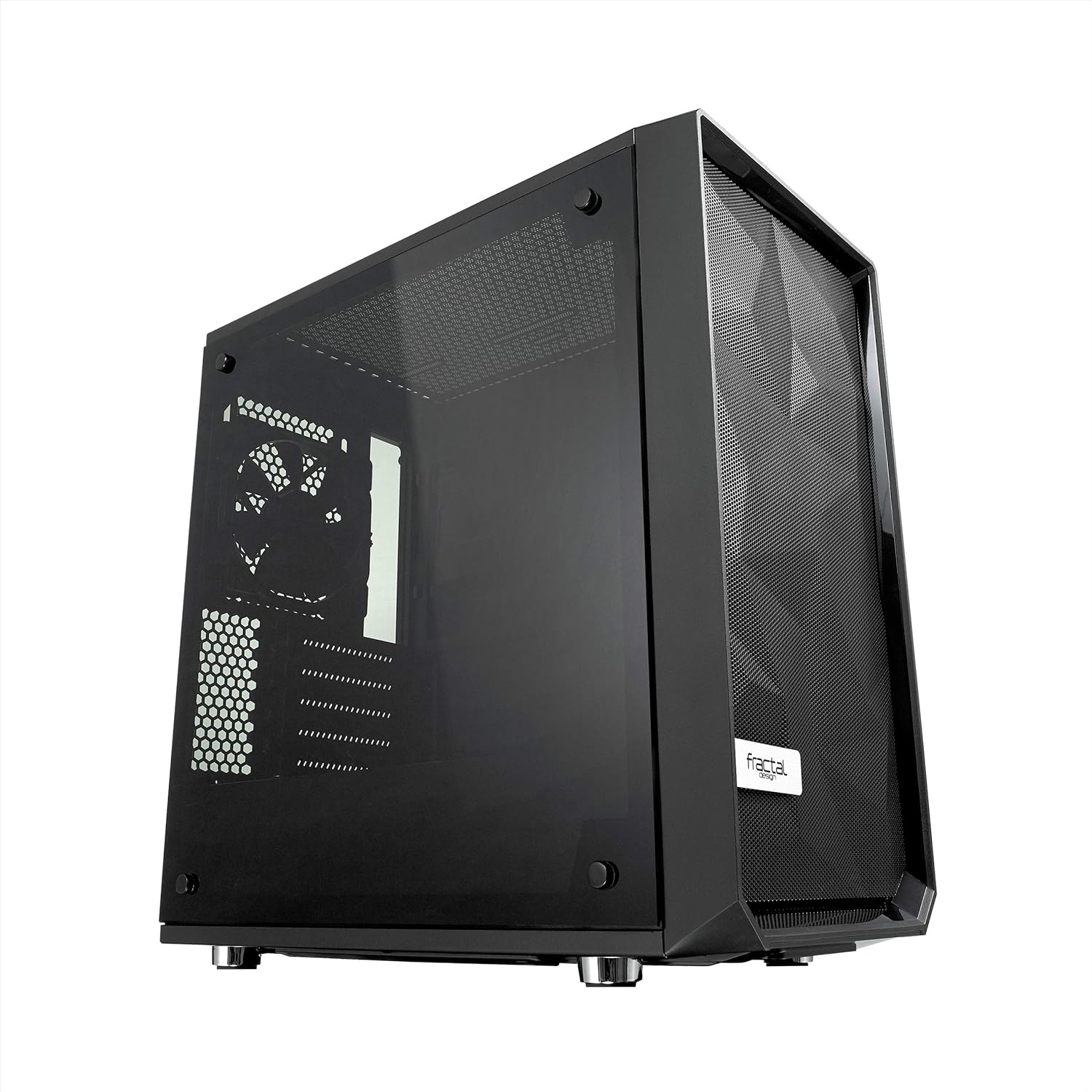 Fractal Design Meshify C - Compact Computer Case - High Performance Airflow/Cooling - 2X Fans Included - PSU Shroud - Modular Interior