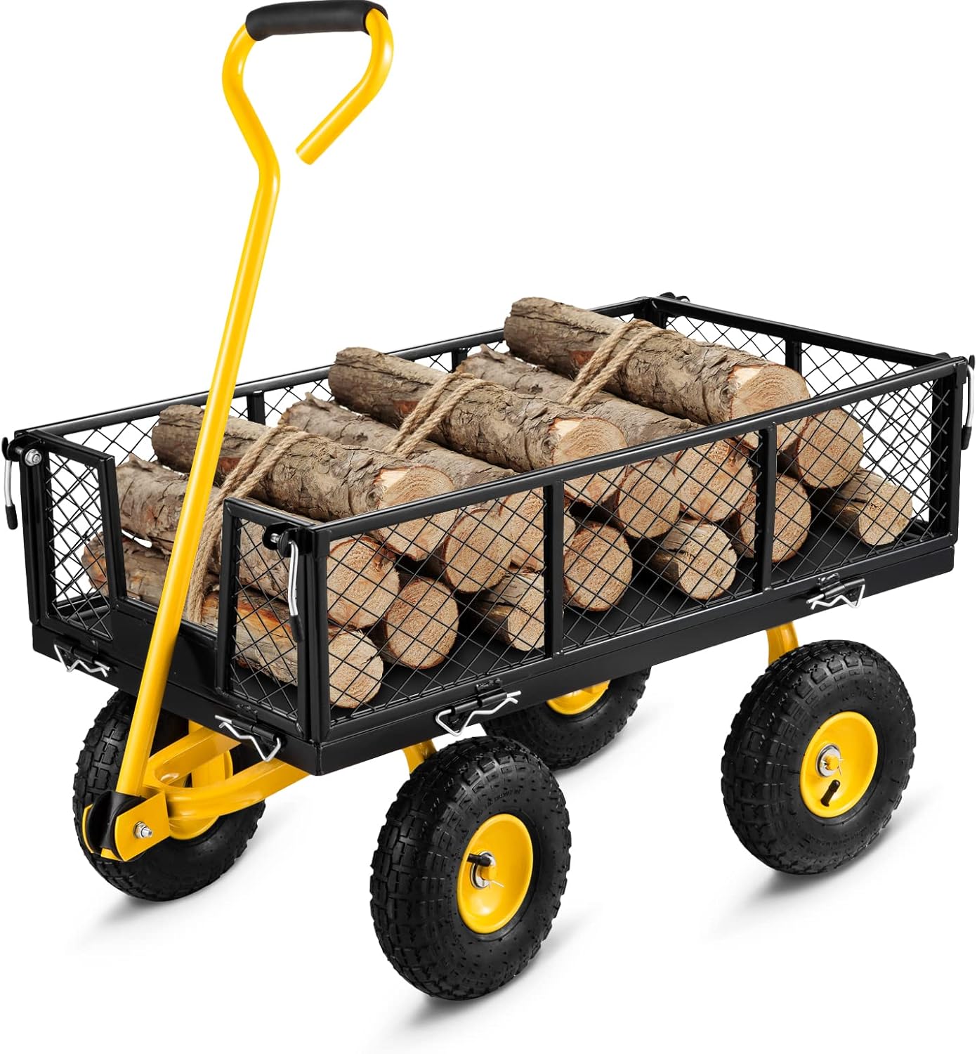 VEVOR 900 lb Steel Garden Cart Bundle with Suncast 15.5 Gallon Multi-Purpose Resin Cart