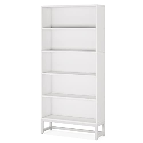 70.8 Inch Tall Bookcase and Bookshelf with Closed Back Shelf, 5-Tier Large Bookcases Organizer with Storage Shelves