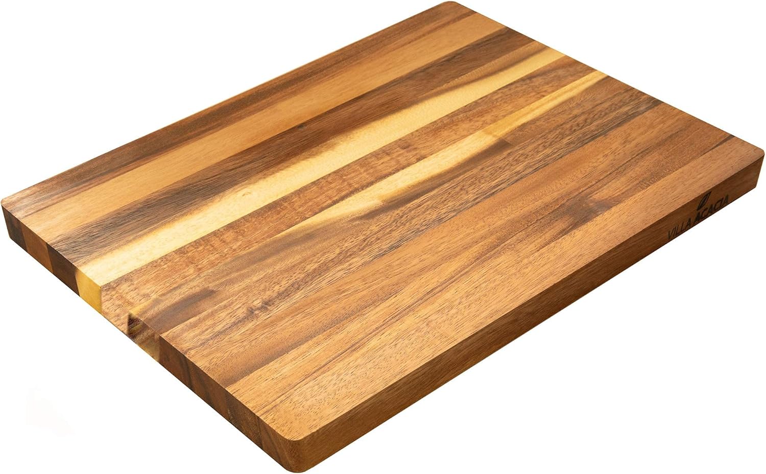 Villa Acacia Extra Large Wood Cutting Board 24 x 18 Inch, 1.5 Inches Thick, Reversible Wooden Kitchen Block