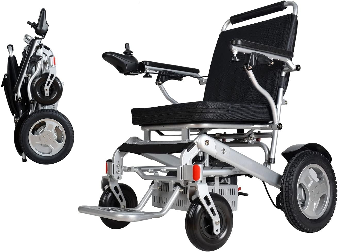 Deluxe All Terrain Electric Wheelchairs Foldable Lightweight Premium Electric Wheelchair, Portable, Compact