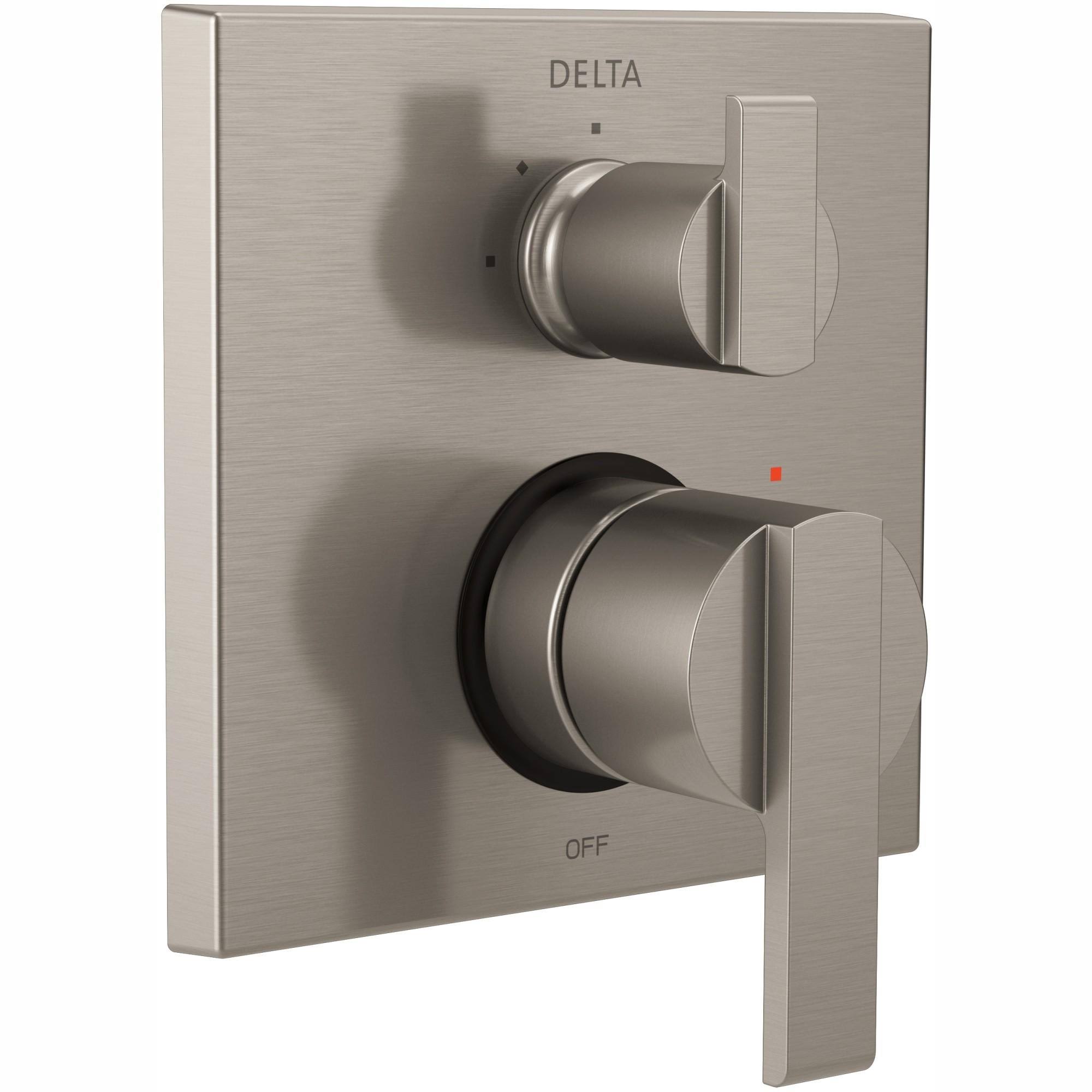 Delta T24867-SS Ara Angular Modern Monitor 14 Series Valve Trim with 3-Setting Integrated Diverter, Stainless