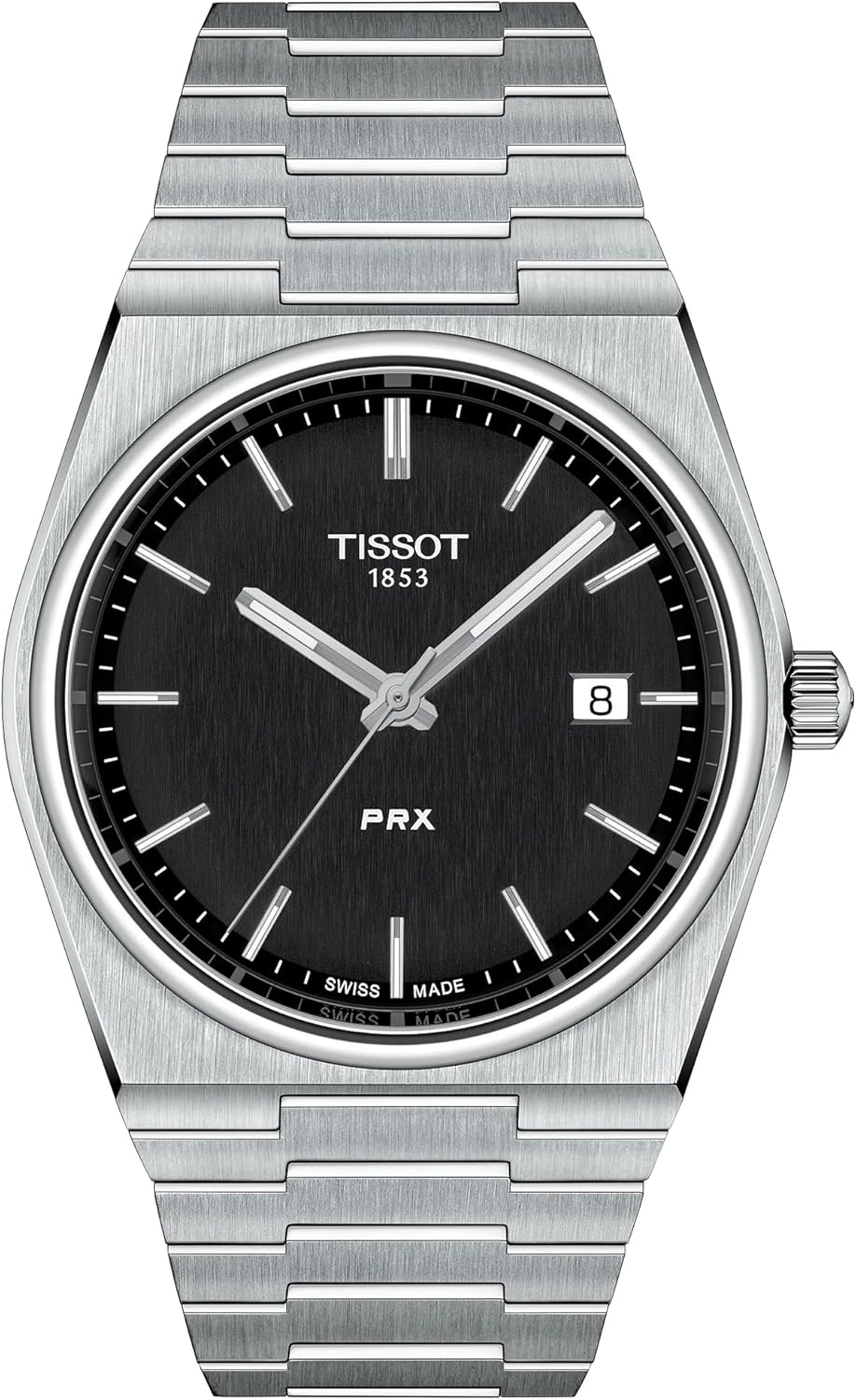 Tissot mens PRX 316L stainless steel case Dress Watch Grey T1374101105100