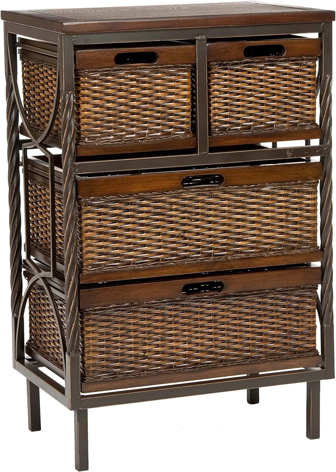 FJU American Homes Collection Andrew Dark Teak 4-Drawer Storage Cabinet