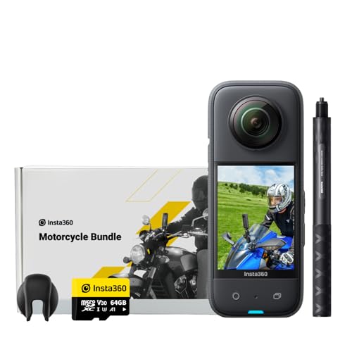 Insta360 X3 Motorcycle Kit (New Version) - Waterproof 360 Action Camera with 1/2" 48MP Sensors, 5.7K 360 Active HDR Video, 72MP 360 Photo