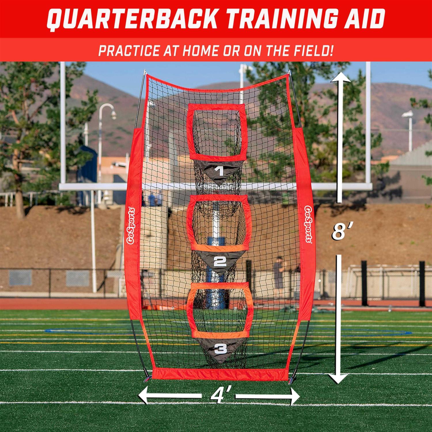 GoSports 8 ft x 4 ft Football Training Vertical Target Net - Sports Supplies Online Store