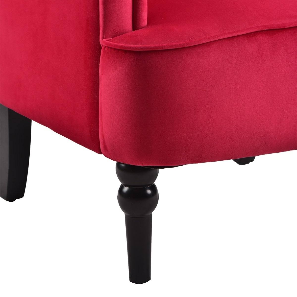 Merax Elegant Button Tufted Club Chair Accent Armchair - Rosewood