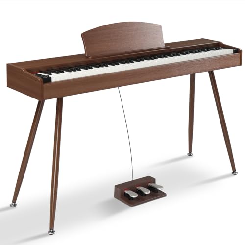 Ktaxon Digital Piano 88-Key Weighted Action Electric Piano with 3-Pedal Unit, Double Bluetooth, Split/Touch/Transpose Control Functions(Black)