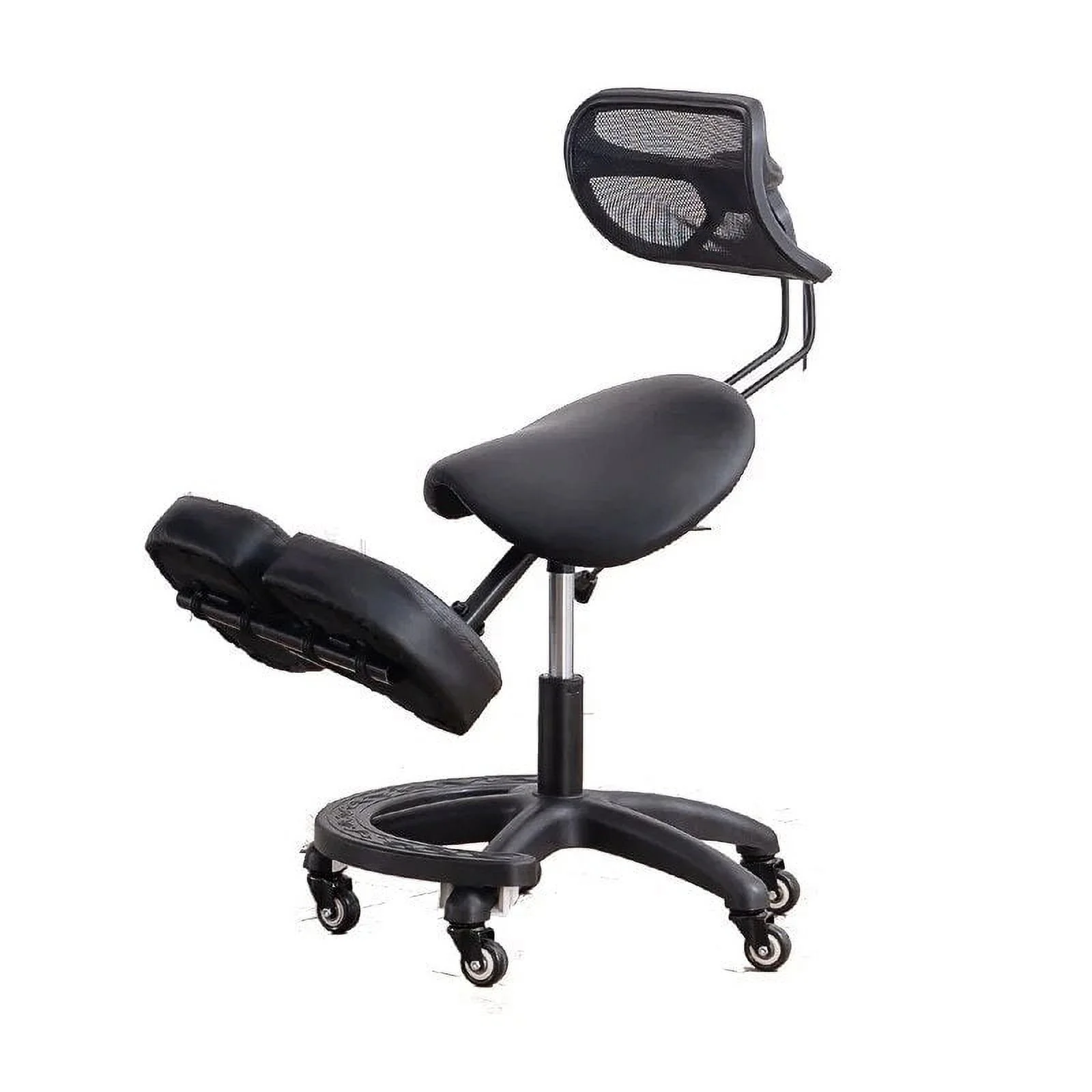 Kneeling Chair with Wheels and Back Support Ergonomic Computer Chair Adjustable Swivel Stool for Home and Office Improve Sitting