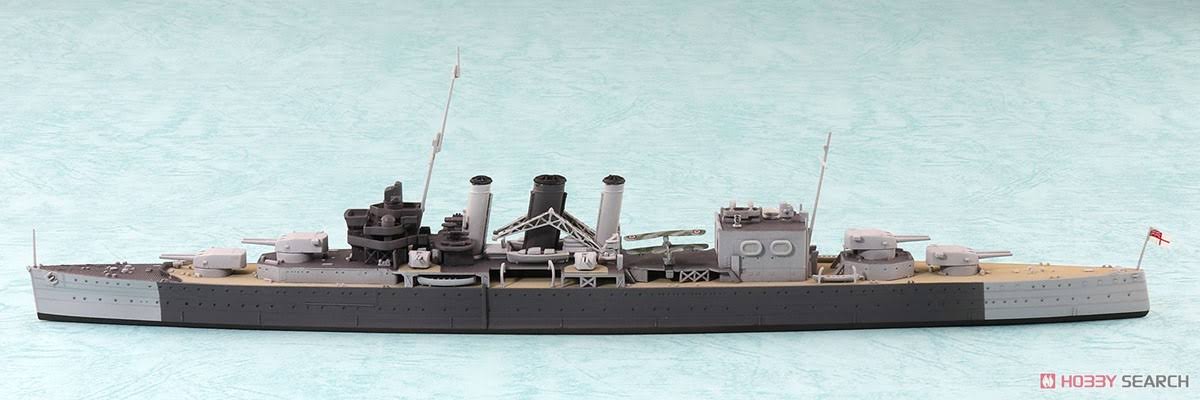 Aoshima Waterline 056745 Royal Navy Heavy Cruiser HMS Cornwall 1/700 Scale Kit - Plaza Japan