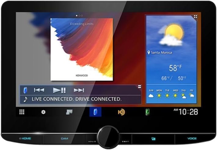 KENWOOD DNR1007XR eXcelon 10.1" High Definition Navigation Car Stereo Receiver with Capacitive Touch Panel