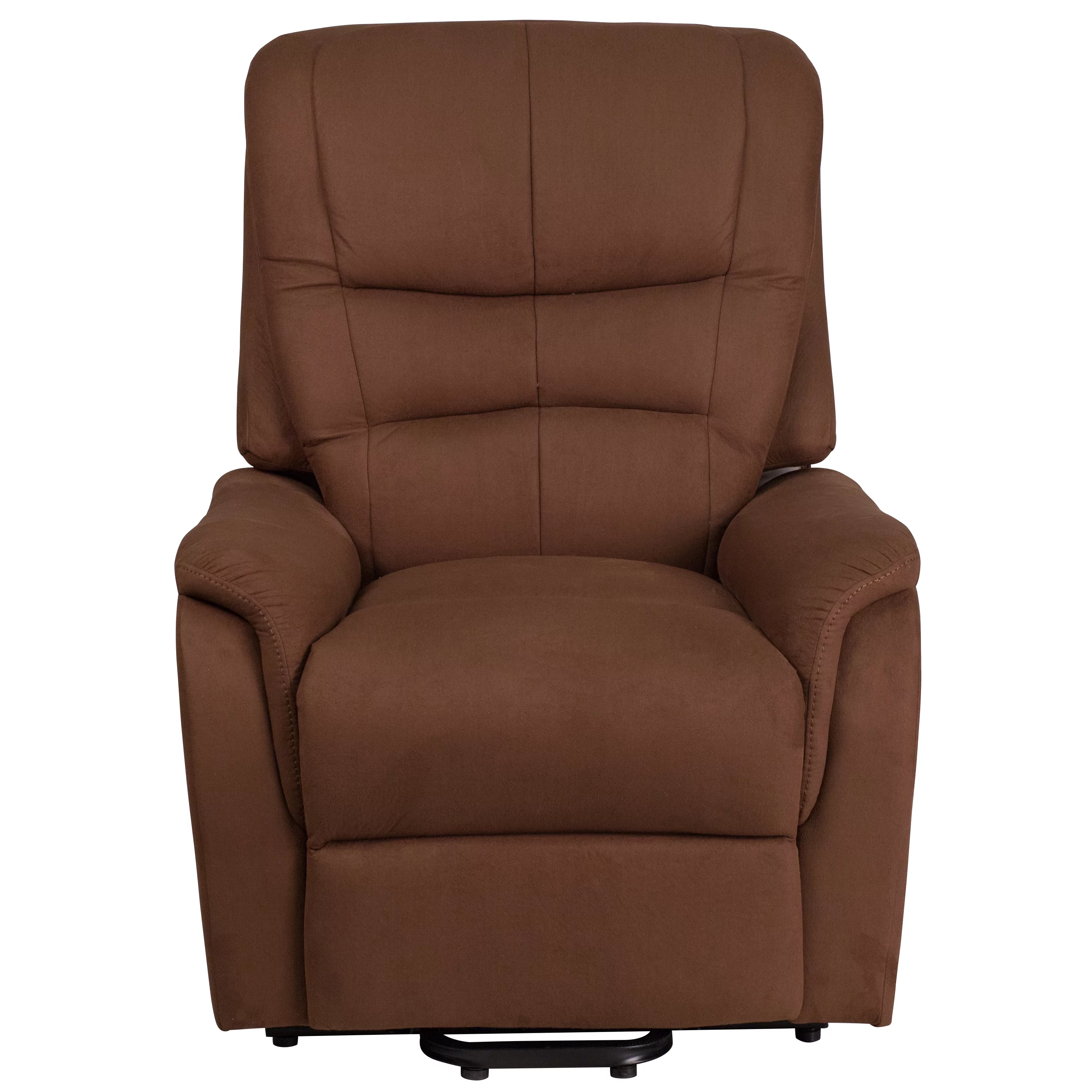 Emma + Oliver Brown Microfiber Remote Powered Lift Recliner for Elderly