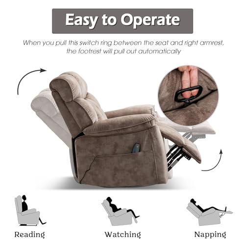 INZOY Massage Swivel Rocker Recliner with Heat and Vibration, Manual Rocking Recliner Chair with Vibrating Massage