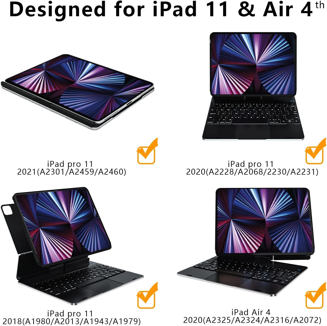 doqo Magnetic Keyboard Case for iPad Air 5th Generation(2022)/iPad Air 4th Generation(2020), iPad Pro 11 2018/2020/2021