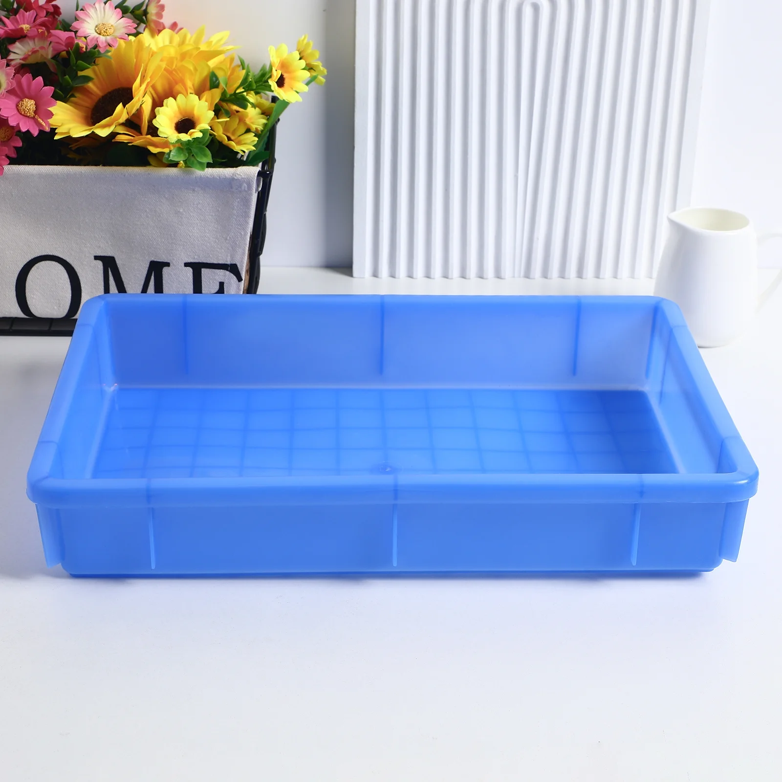 2pcs Rectangle Logistics Turnover Box Storage Box Plastic Warehouse Utility Box
