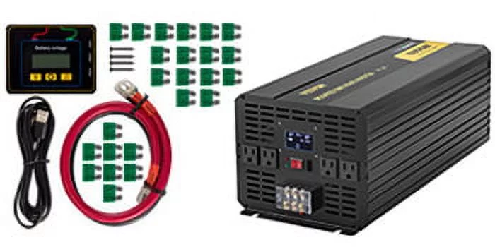 VEVOR Power Inverter 6000W Modified Sine Wave Inverter DC 12V to AC 120V Car Converter with LCD Display Remote Controller LED Indicators AC Outlets