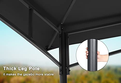MASTERCANOPY Outdoor Garden Gazebo for Patios with Stable Steel Frame and Netting Walls (11x11,Dark Gray)