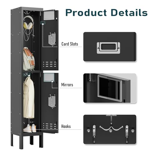 Metal Locker with 5 Doors,Lockers for Employees,66'' Steel Storage Locker for School,Gym, Office, Office,Garage