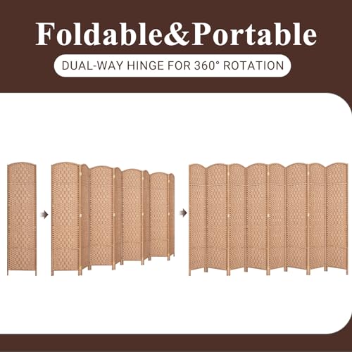 Room Divider, Room Dividers and Folding Privacy Screens, 16in Privacy Screen, 6 Panel Temporary Wall Partitions, 6ft Space Separation Panel Screen