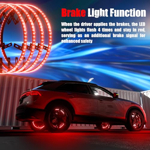 SUNPIE Wheel Lights for Truck - Universal 14.5’’ RGB Rim Light for Car/SUV