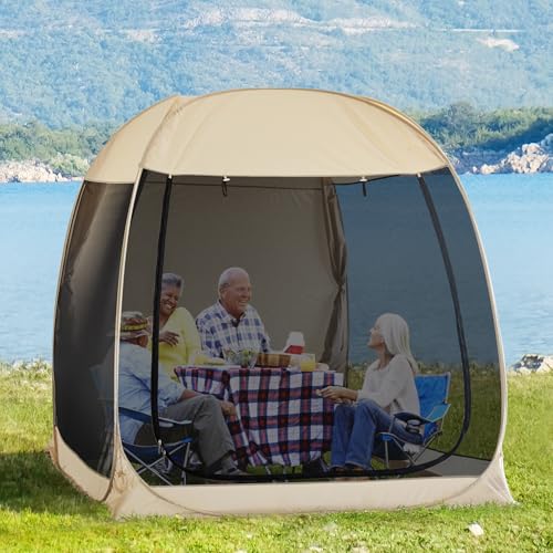Alvantor Screen House Gazebo, 6-10-15 Person Pop Up Igloo Screened Canopy Tent with Mosquito Netting Sides