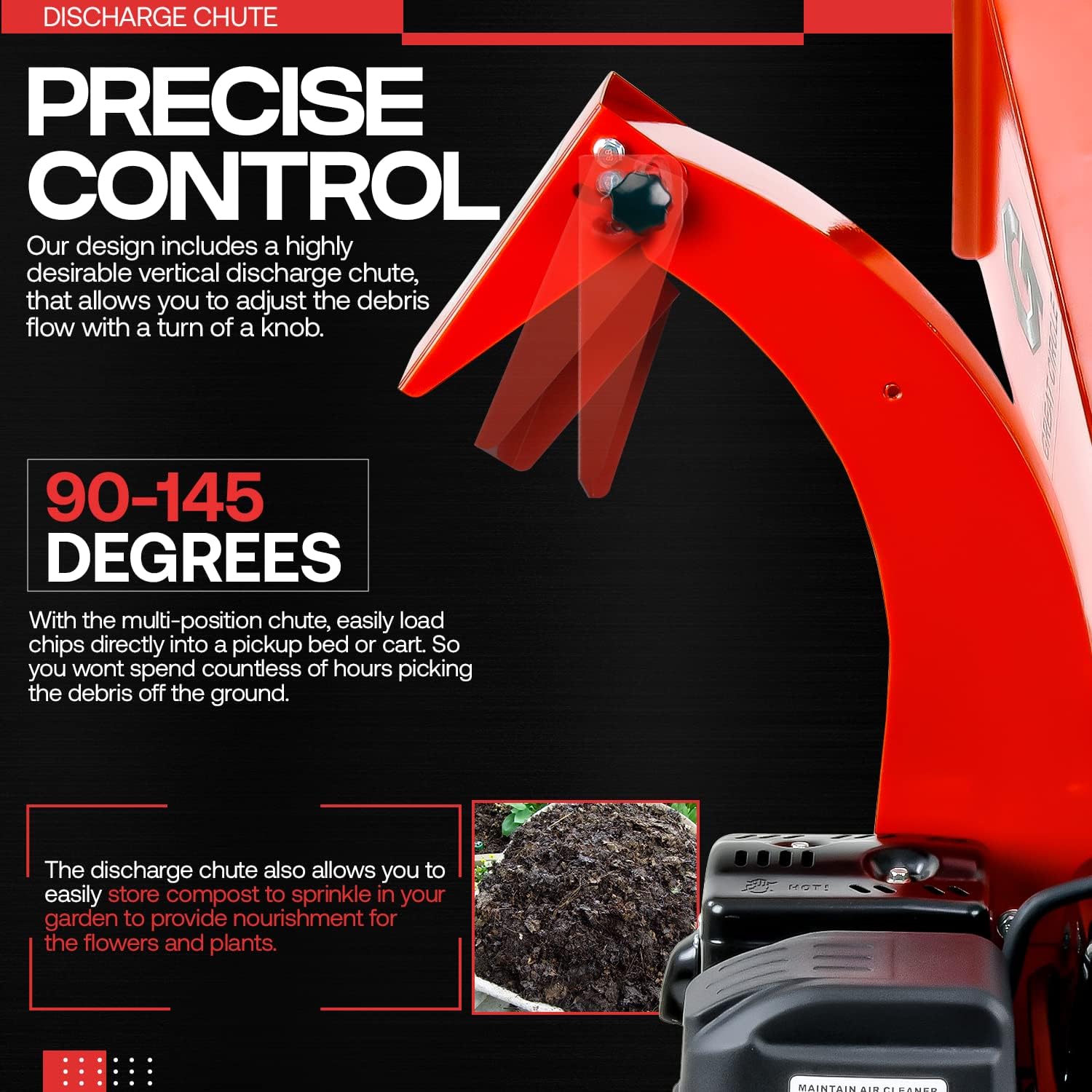 GreatCircleUSA Mini Wood Chipper Shredder Mulcher Ultra Duty 7 HP Gas Powered 3 Inch Max Wood Capacity EPA/CARB Certified Aids in Fire Prevention and