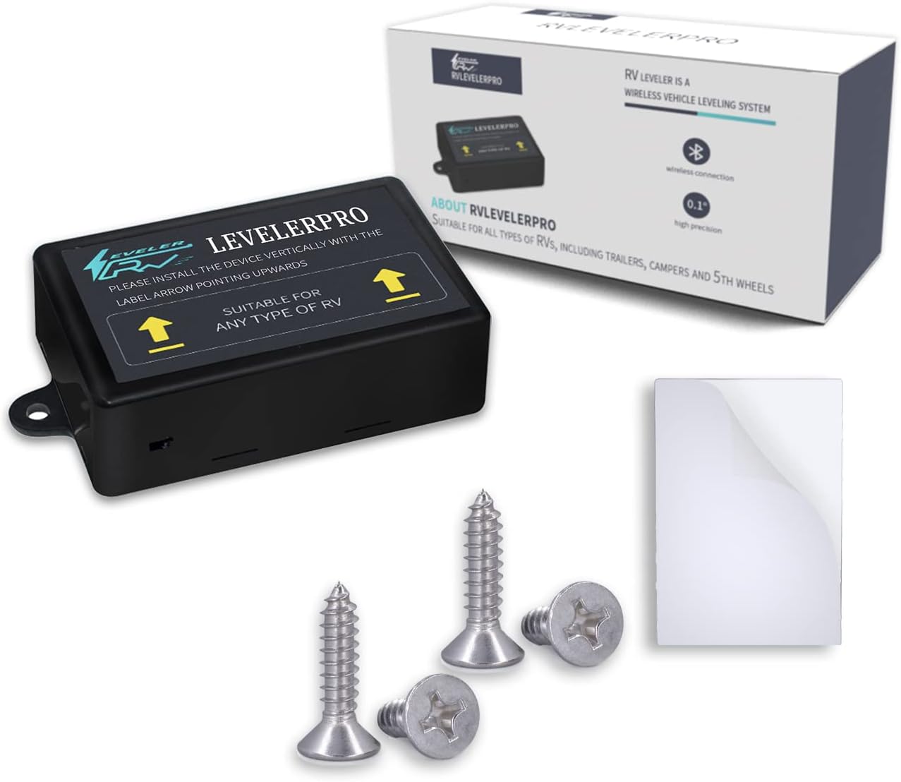 Rhino Storm RVLevelerPRO, Wireless Vehicle Leveling System Fit for RVs, Campers, Trailers, 5th Wheels, Smart RV Leveler for Android & iOS