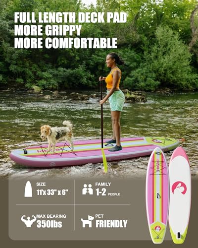 Highpi Inflatable Stand Up Paddle Board Premium SUP Accessories, Backpack, Wide Stance, Surf Control, Non-Slip Deck, Leash, Paddle and Pump