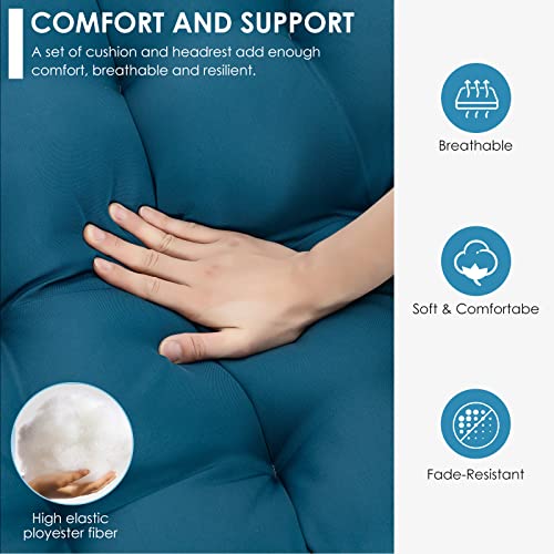 Brafab Hanging Egg Chair with Stand and Footrest, Wicker Egg Swing Chair Indoor Outdoor Aluminum-Steel Frame and UV Resistant Cushion
