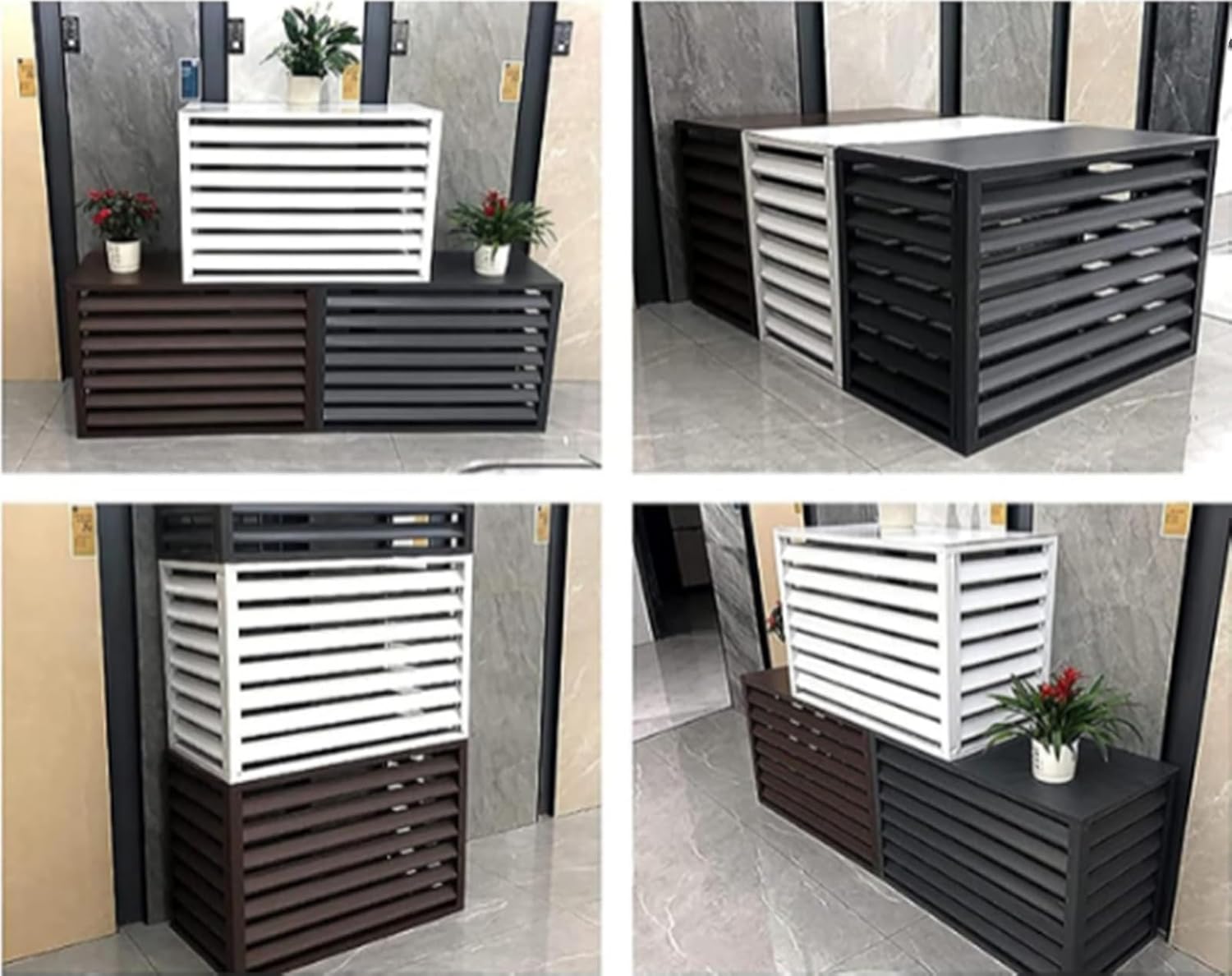Air Conditioner Privacy Fence,Aluminum Air Conditioner Covers,Freestanding Louvered Space Divider