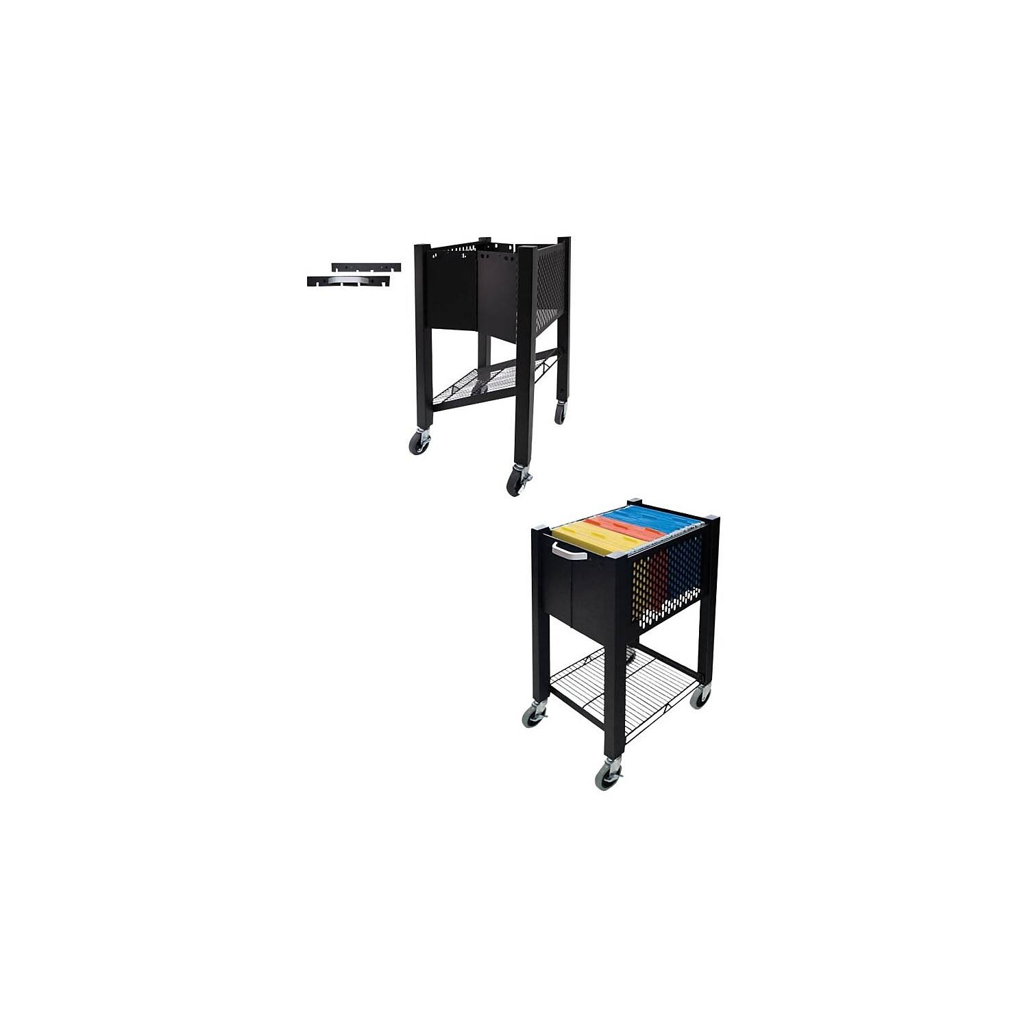 Vertiflex InstaCart, Open-Top File Cart, Black